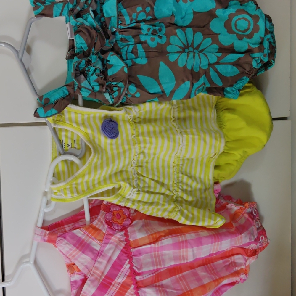 3 infant girls summer onesie outfits Carter's 9 months